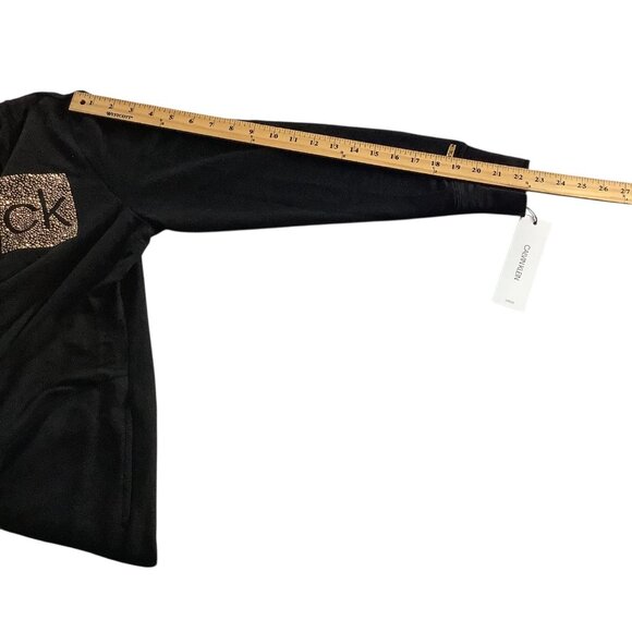 Calvin Klein Side Logo Hoodie Black Dress Womens Size L Long Sleeve - Picture 9 of 16